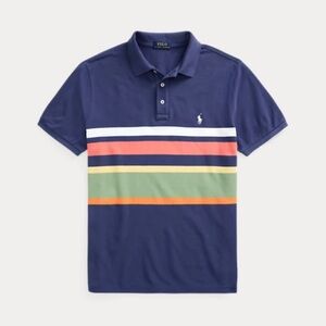 Polo Ralph Lauren Classic Fit Striped Mesh Polo Shirt Size L